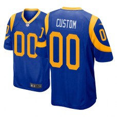 Men's Los Angeles Rams #00 Royal Custom Nike Game Jersey