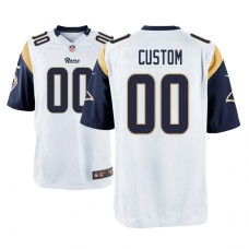 Men's Los Angeles Rams #00 White Custom Nike Game Jersey