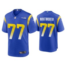 Men's Los Angeles Rams #77 2020 Andrew Whitworth Royal Game Jersey