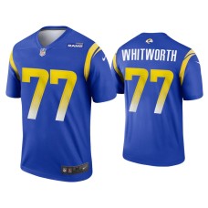 Men's Los Angeles Rams #77 2020 Andrew Whitworth Royal Legend Jersey