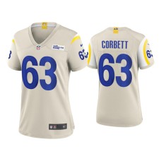 Women's Los Angeles Rams #63 2020 Austin Corbett Bone Game Jersey