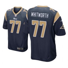 Men's Los Angeles Rams #77 Navy Andrew Whitworth Nike Game Jersey