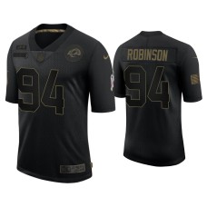 Men's Los Angeles Rams #94 A'Shawn Robinson Black 2020 Salute to Service Limited Jersey