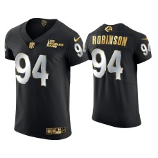 Men's Los Angeles Rams #94 A'Shawn Robinson Black Golden Edition Vapor Elite Jersey