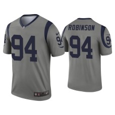 Men's Los Angeles Rams #94 A'Shawn Robinson Gray Inverted Legend Jersey