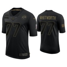 Men's Los Angeles Rams #77 Andrew Whitworth Black 2020 Salute to Service Limited Jersey