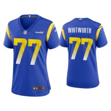 Women's Los Angeles Rams #77 Andrew Whitworth Royal Game Jersey