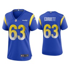 Women's Los Angeles Rams #63 Austin Corbett Royal Game Jersey