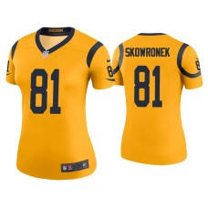 Women's Los Angeles Rams #81 Color Rush Legend Ben Skowronek Gold Jersey