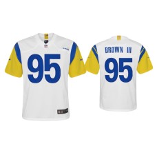 Youth Los Angeles Rams #95 Bobby Brown III White Alternate Game Jersey