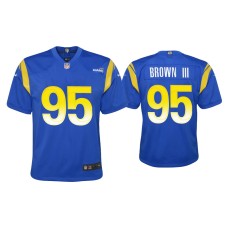 Youth Los Angeles Rams #95 Bobby Brown III Royal Game Jersey