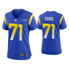 Women's Los Angeles Rams #71 Bobby Evans Royal Game Jersey