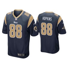 Men's Los Angeles Rams #88 Brycen Hopkins Navy Game Jersey