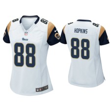 Women's Los Angeles Rams #88 Brycen Hopkins White Game Jersey