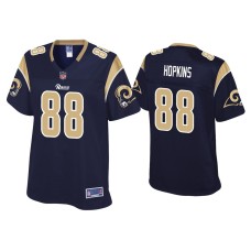 Women's Los Angeles Rams #88 Brycen Hopkins Navy Pro Line Jersey