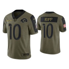 Men's Los Angeles Rams #10 Cooper Kupp Olive 2021 Salute To Service Limited Jersey