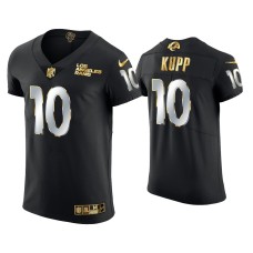 Men's Los Angeles Rams #10 Cooper Kupp Black Golden Edition Vapor Elite Jersey