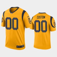 Men's Los Angeles Rams #00 Custom Gold Nike legend color rush Jersey