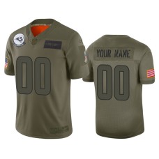 Men's Los Angeles Rams #00 Custom Camo 2019 Salute to Service Limited Jersey