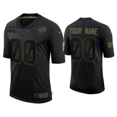 Men's Los Angeles Rams #00 Custom Black 2020 Salute to Service Limited Jersey