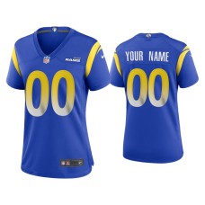 Women's Los Angeles Rams #00 Custom Royal Game Jersey