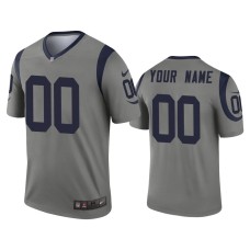 Men's Los Angeles Rams #00 Custom Gray Inverted Legend Jersey