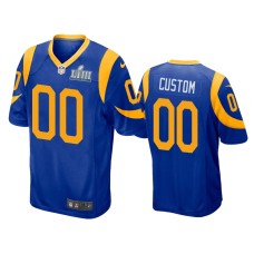 Men's Los Angeles Rams #00 Custom Nike Game Royal Jersey - Super Bowl LIII