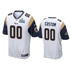 Men's Los Angeles Rams #00 Custom Nike Game White Jersey - Super Bowl LIII