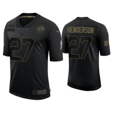 Men's Los Angeles Rams #27 Darrell Henderson Black 2020 Salute to Service Limited Jersey