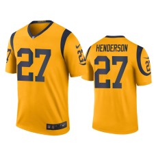 Men's Los Angeles Rams #27 Darrell Henderson Gold NFL Draft Color Rush Legend Jersey