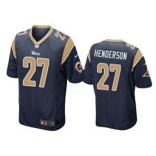 Men's Los Angeles Rams #27 Darrell Henderson Navy NFL Draft Game Jersey