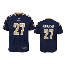 Men's Los Angeles Rams #27 Darrell Henderson Navy NFL Draft Game Jersey