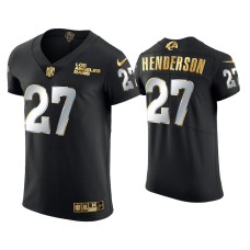 Men's Los Angeles Rams #27 Darrell Henderson Black Golden Edition Vapor Elite Jersey