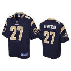 Men's Los Angeles Rams #27 Darrell Henderson Navy Pro Line Jersey