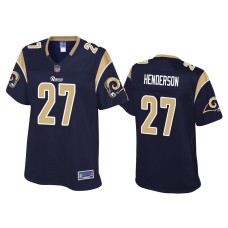 Women's Los Angeles Rams #27 Darrell Henderson Navy Pro Line Jersey