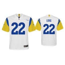 Youth Los Angeles Rams #22 David Long White Alternate Game Jersey