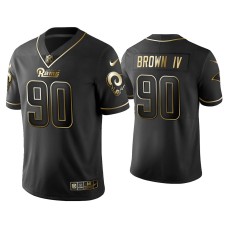 Men's Los Angeles Rams #90 Golden Edition Vapor Limited Earnest Brown IV Black Jersey