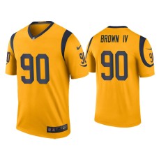 Men's Los Angeles Rams #90 Color Rush Legend Earnest Brown IV Gold Jersey