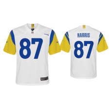 Youth Los Angeles Rams #87 Jacob Harris White Alternate Game Jersey