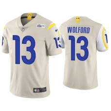 Men's Los Angeles Rams #13 John Wolford Vapor Limited Bone Jersey