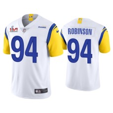 Men's Los Angeles Rams #94 A'Shawn Robinson White Super Bowl LVI Limited Jersey