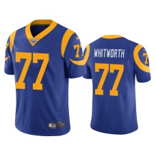 Men's Los Angeles Rams #77 100th Season Andrew Whitworth Royal Limited Jersey