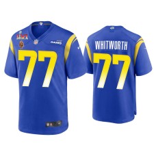 Men's Los Angeles Rams #77 Andrew Whitworth Royal 2021 Walter Payton NFL Man of the Year Award Game Jersey