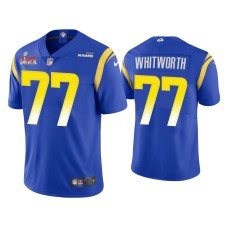 Men's Los Angeles Rams #77 Andrew Whitworth Royal Super Bowl LVI Limited Jersey