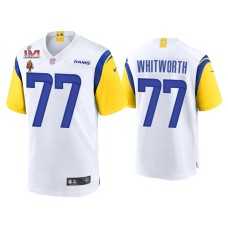 Men's Los Angeles Rams #77 Andrew Whitworth White 2021 Walter Payton NFL Man of the Year Award Game Jersey