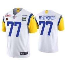 Men's Los Angeles Rams #77 Andrew Whitworth White 2021 Walter Payton NFL Man of the Year Award Limited Jersey