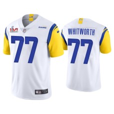 Men's Los Angeles Rams #77 Andrew Whitworth White Super Bowl LVI Limited Jersey