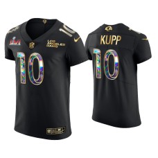 Men's Los Angeles Rams #10 Cooper Kupp Black 2021 NFL Offensive Player of the Year Golden Edition Jersey