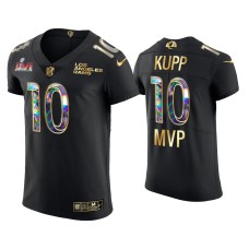 Men's Los Angeles Rams #10 Cooper Kupp Black Super Bowl LVI MVP Golden Edition Jersey