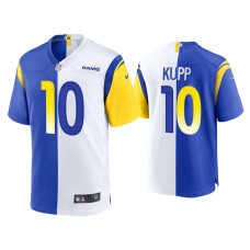 Men's Los Angeles Rams #10 Cooper Kupp Royal White 2021 Split Game Jersey